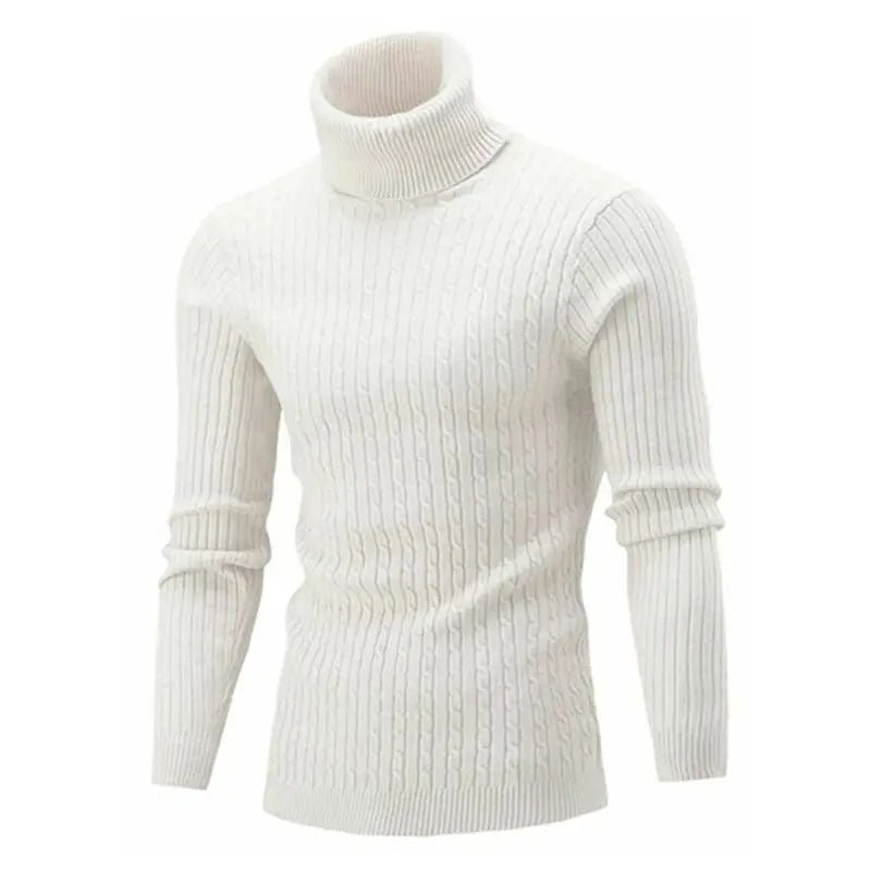 Men High Collar Knitted Sweater - Polendo Design Knitted sweater