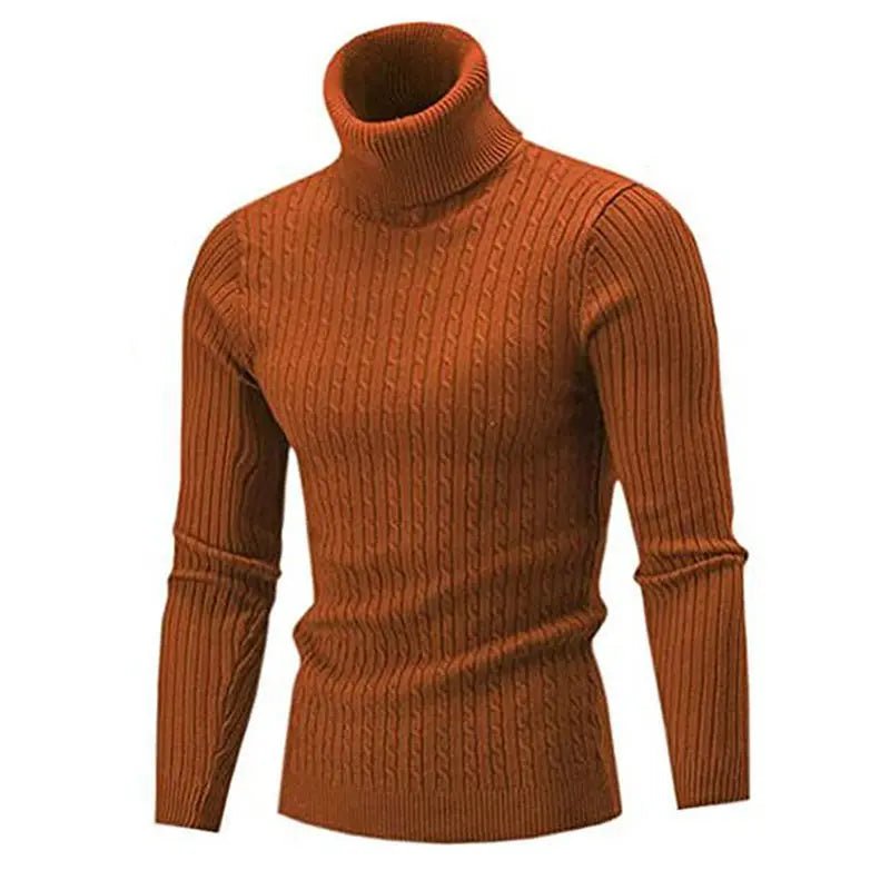 Men High Collar Knitted Sweater - Polendo Design Knitted sweater