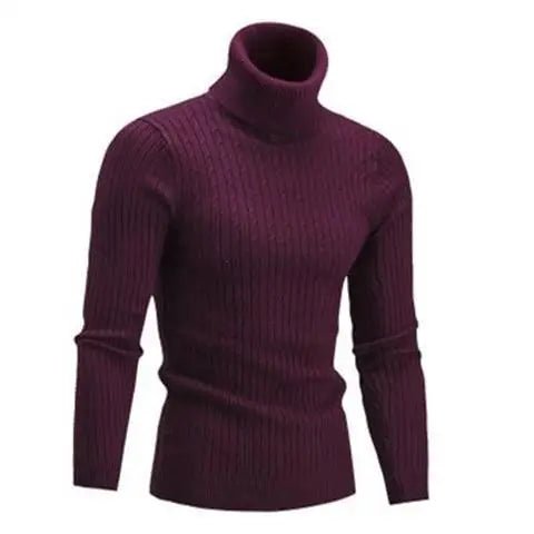 Men High Collar Knitted Sweater - Polendo Design Knitted sweater