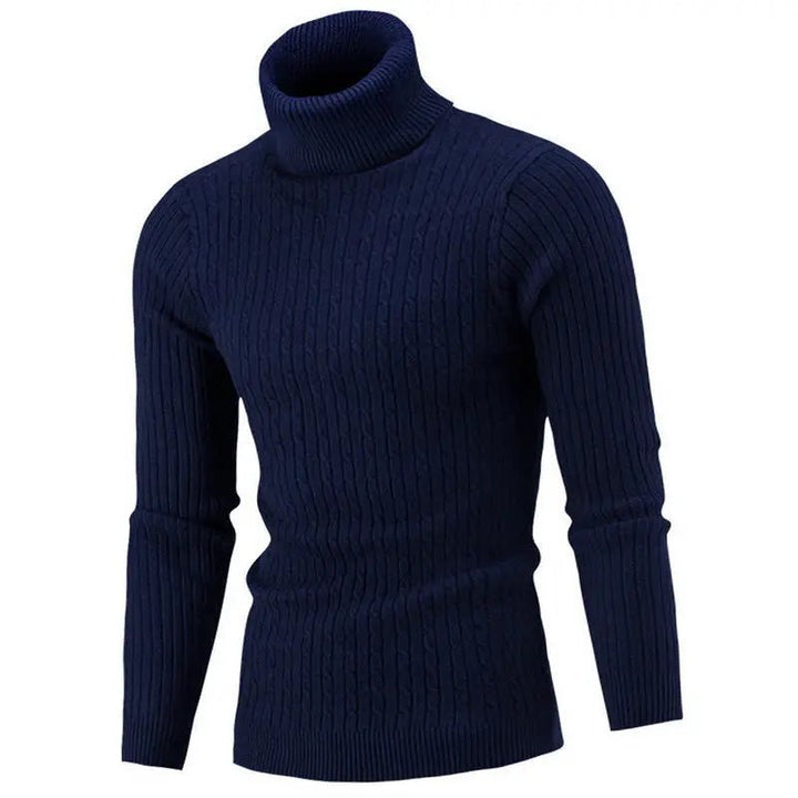 Men High Collar Knitted Sweater - Polendo Design Knitted sweater
