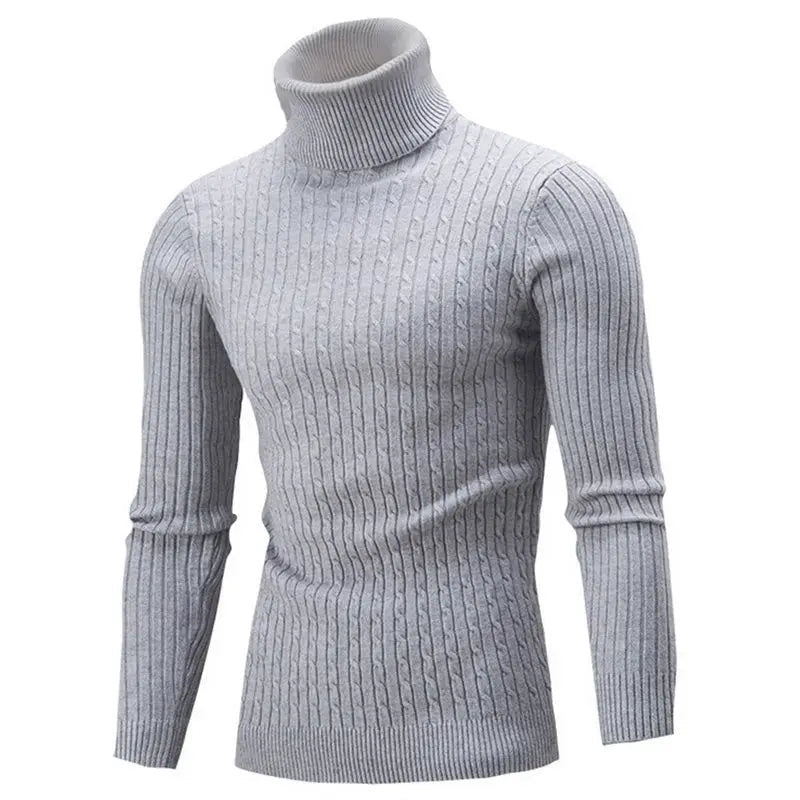 Men High Collar Knitted Sweater - Polendo Design Knitted sweater