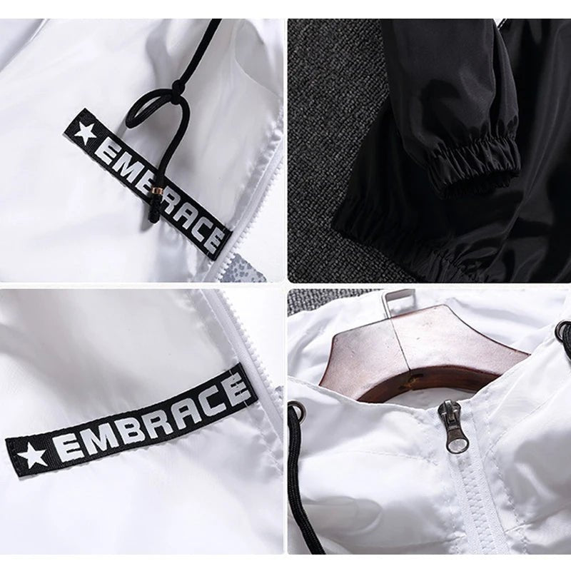 Men Hooded Windbreaker Streetwear Jacket - Polendo Design