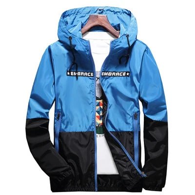 Men Hooded Windbreaker Streetwear Jacket - Polendo Design