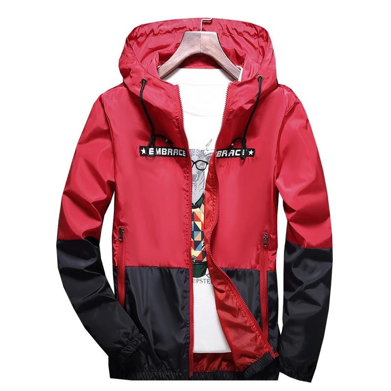 Men Hooded Windbreaker Streetwear Jacket - Polendo Design
