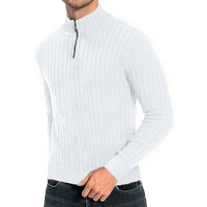 Men's Sweater Semi-Turtleneck Zipper - Polendo Design sweater
