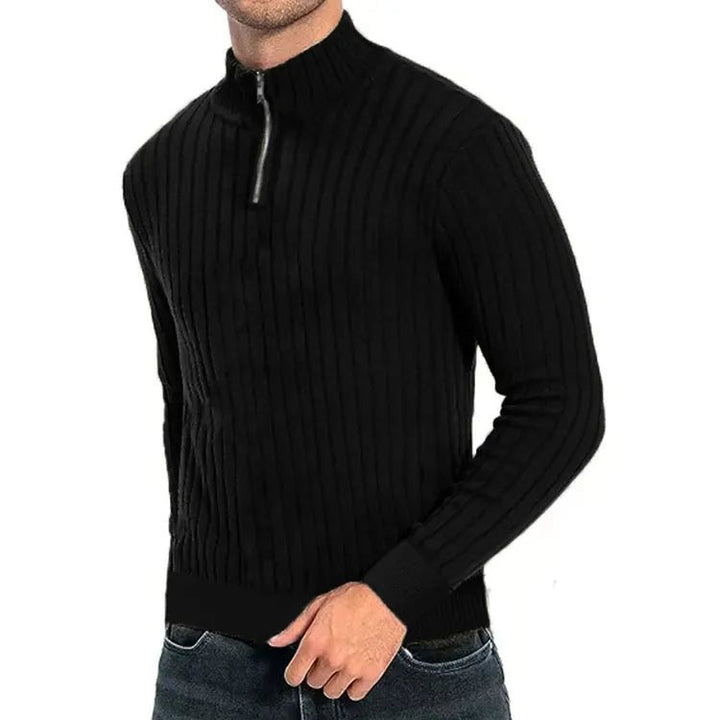 Men's Sweater Semi-Turtleneck Zipper - Polendo Design sweater