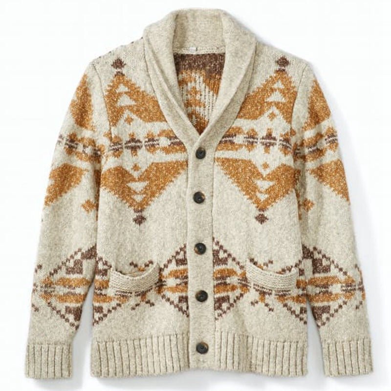 Men’s Classic Button Up Knit Sweater Cardigan - Polendo Design Knitted V neck sweater