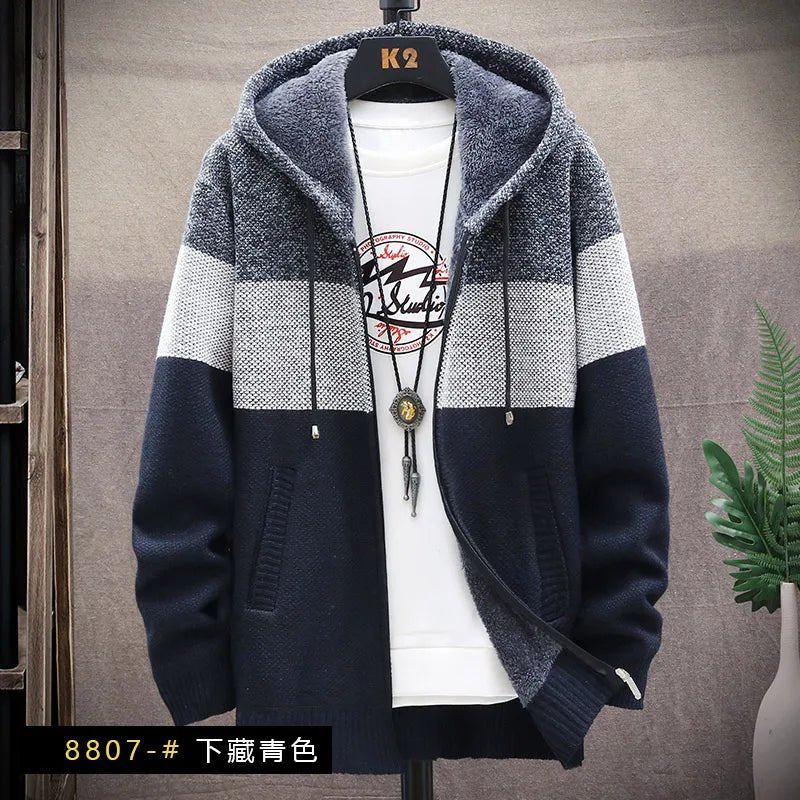 Men's Fleece Zipper Cardigan Sweater - Polendo Design