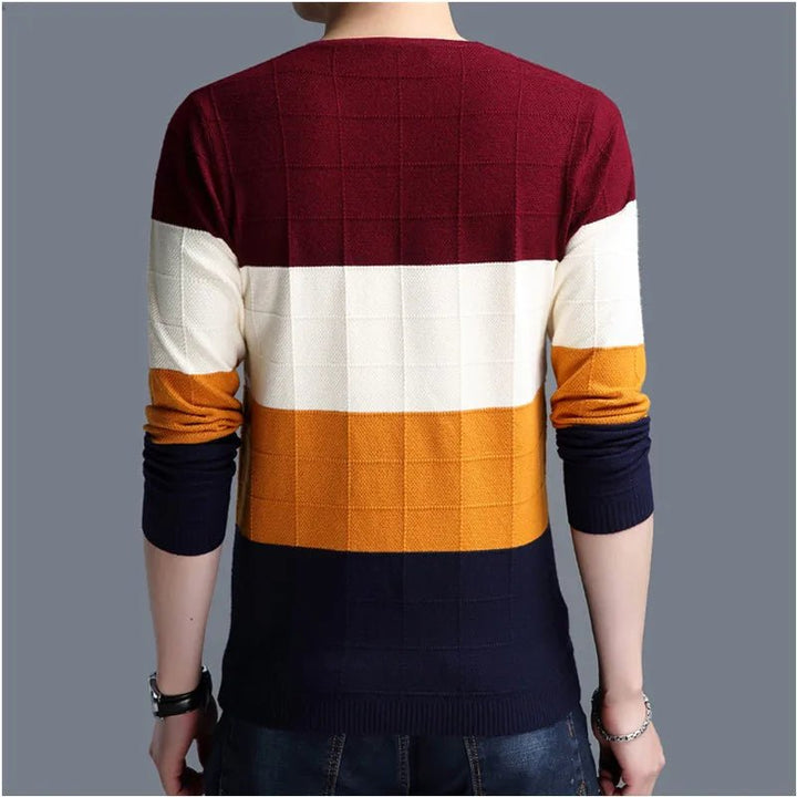 Men's Slim Fit V-Neck Pullover Sweater - Polendo Design