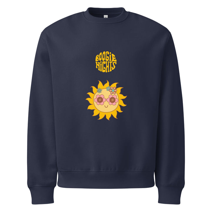 Minimal Comfort Sweatshirt – Soft Fleece, Sunny Boogie Nights — Purple