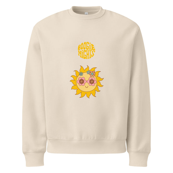 Minimal Comfort Sweatshirt – Soft Fleece, Sunny Boogie Nights — Tan