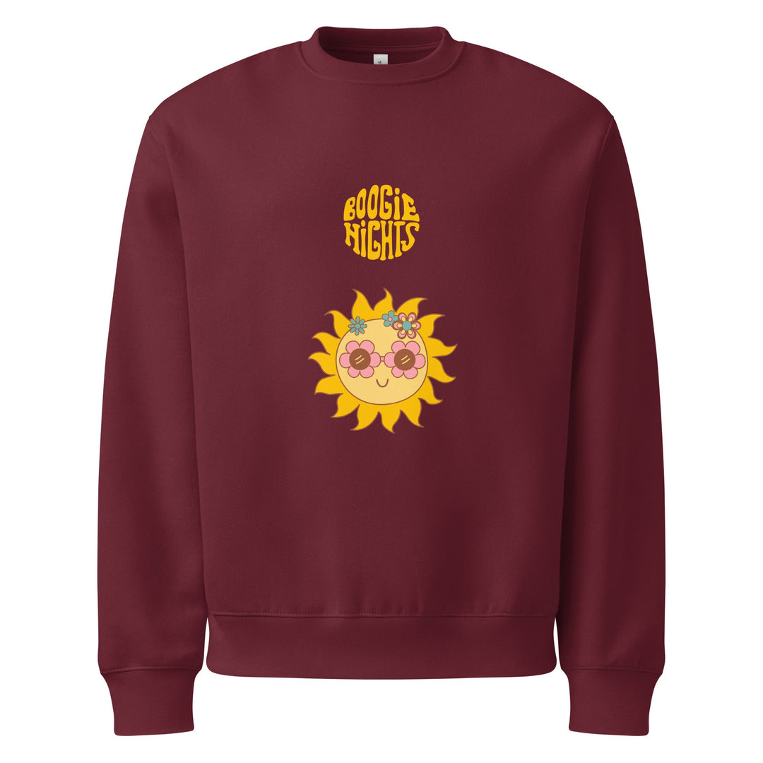 Minimal Comfort Sweatshirt – Soft Fleece, Sunny Boogie Nights — Red