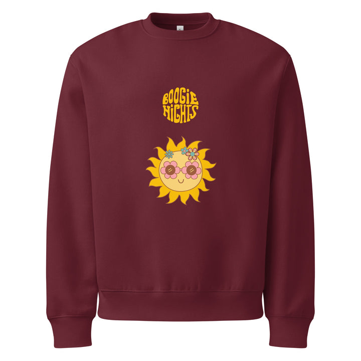 Minimal Comfort Sweatshirt – Soft Fleece, Sunny Boogie Nights — Red