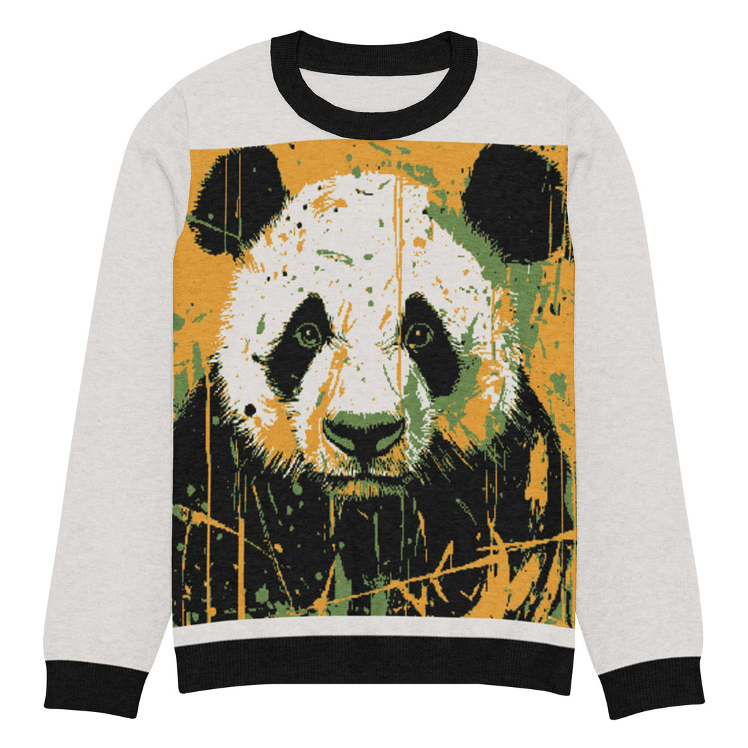 "Happy Panda" Knitted crew neck sweater - Polendo Design Knitted crew neck sweater