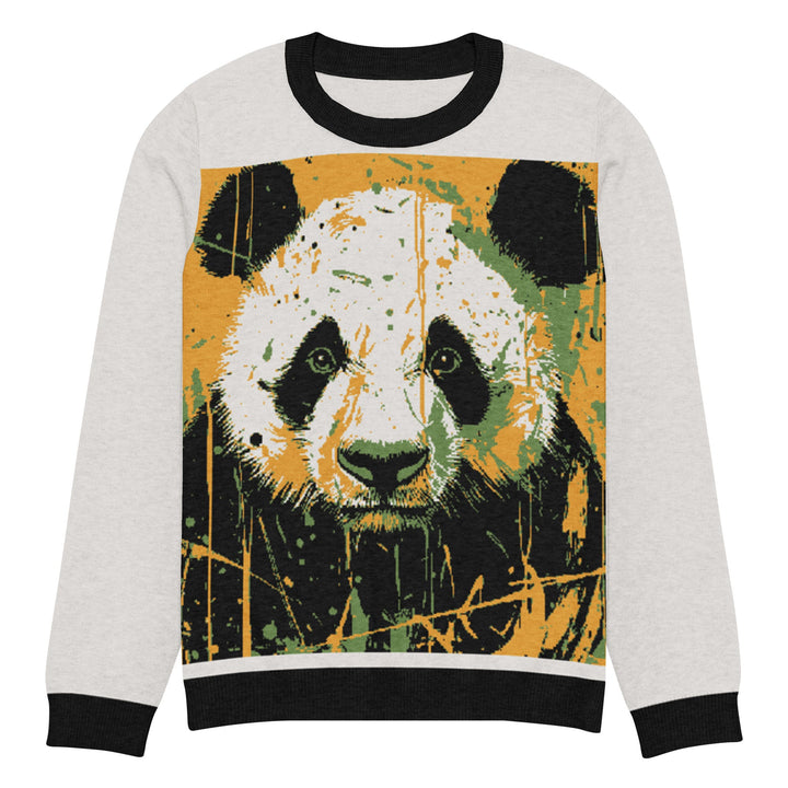 "Happy Panda" Knitted crew neck sweater - Polendo Design Knitted crew neck sweater