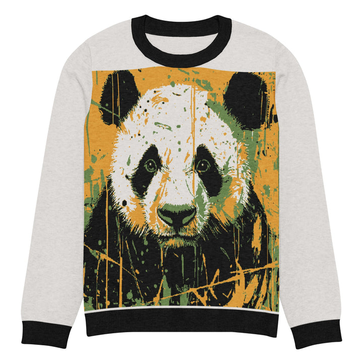 "Happy Panda" Knitted crew neck sweater - Polendo Design Knitted crew neck sweater