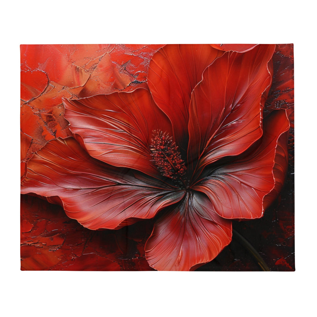 Red &amp; Black Floral Throw Blanket – Comfort Design - Polendo Design floral throw blanket