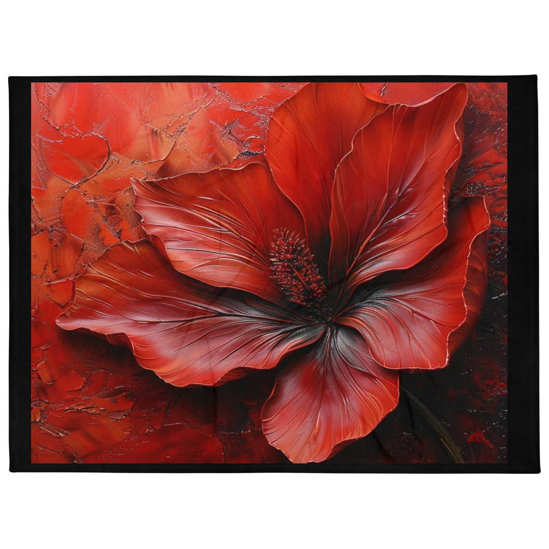 Red &amp; Black Floral Throw Blanket – Comfort Design - Polendo Design floral throw blanket