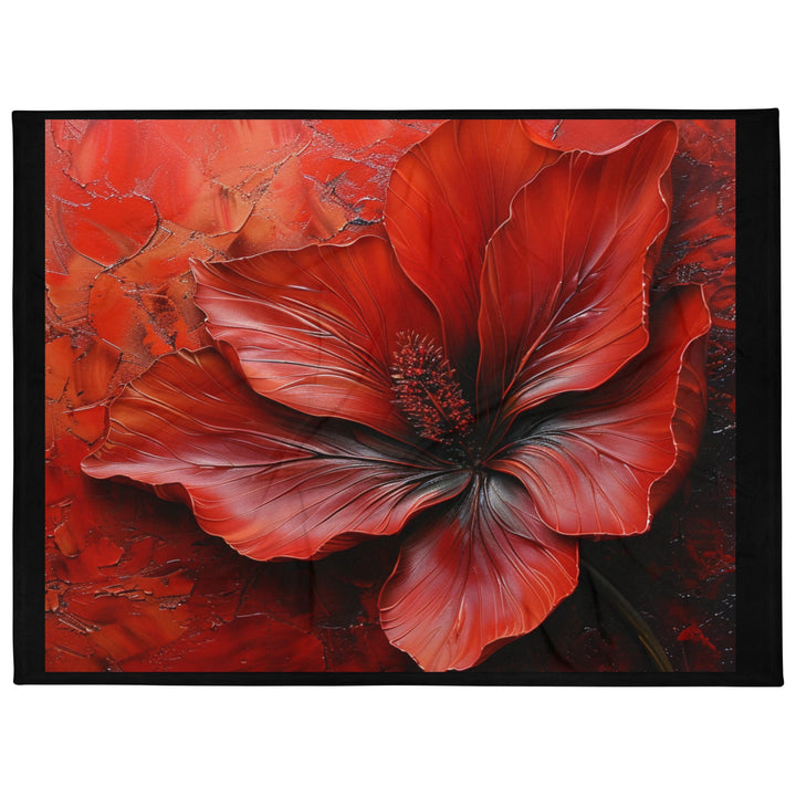 Red &amp; Black Floral Throw Blanket – Comfort Design - Polendo Design floral throw blanket