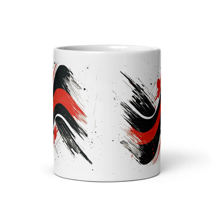"Red Line Motion" White glossy mug - Polendo Design Mugs-Drinkware