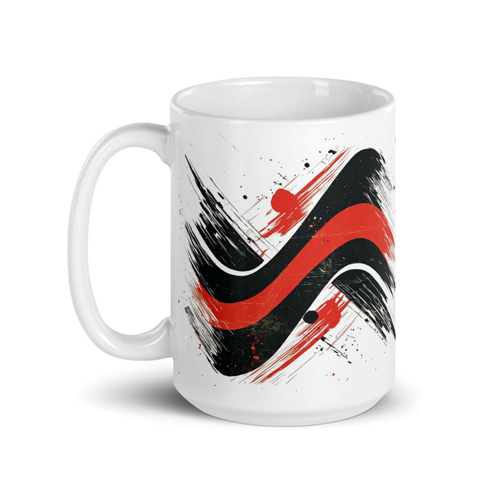 "Red Line Motion" White glossy mug - Polendo Design Mugs-Drinkware