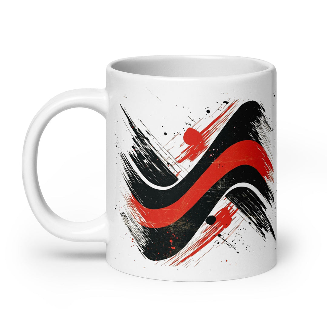 "Red Line Motion" White glossy mug - Polendo Design Mugs-Drinkware