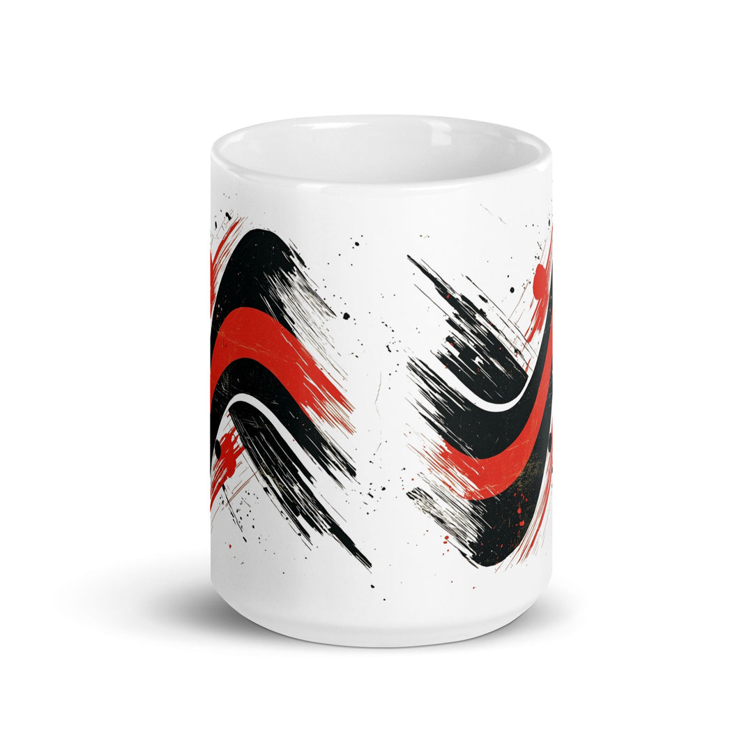 "Red Line Motion" White glossy mug - Polendo Design Mugs-Drinkware