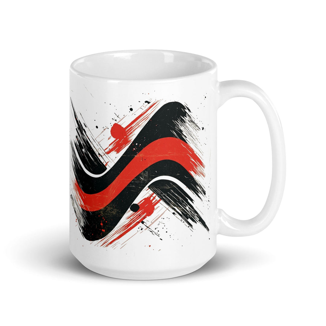 "Red Line Motion" White glossy mug - Polendo Design Mugs-Drinkware