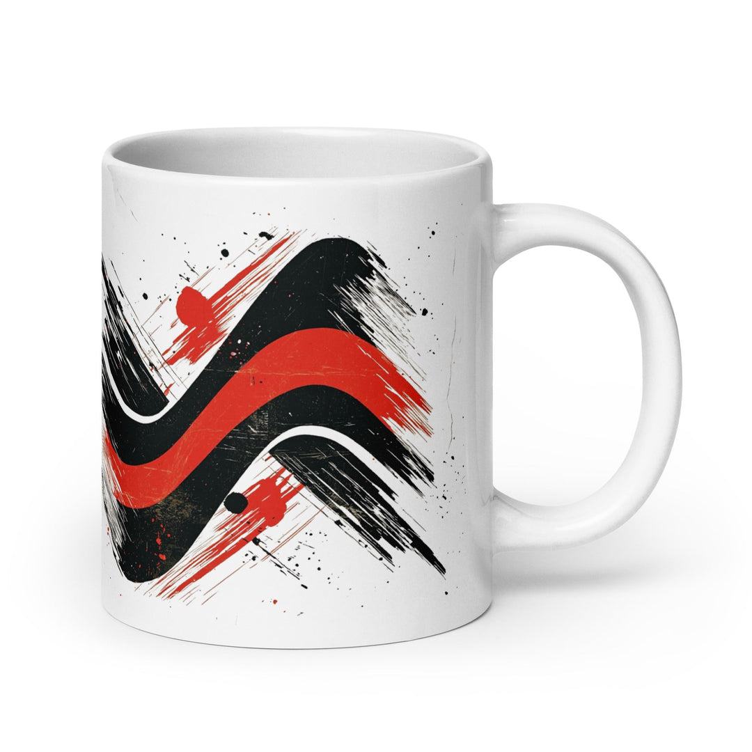 "Red Line Motion" White glossy mug - Polendo Design Mugs-Drinkware