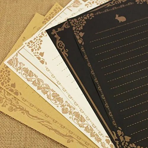 Retro Lace Writing Paper Set – 24 Sheets, 3 Styles, 8 Patterns Each - Polendo Design