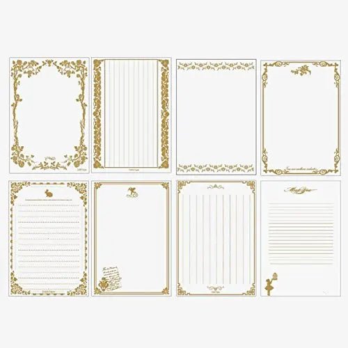 Retro Lace Writing Paper Set – 24 Sheets, 3 Styles, 8 Patterns Each - Polendo Design