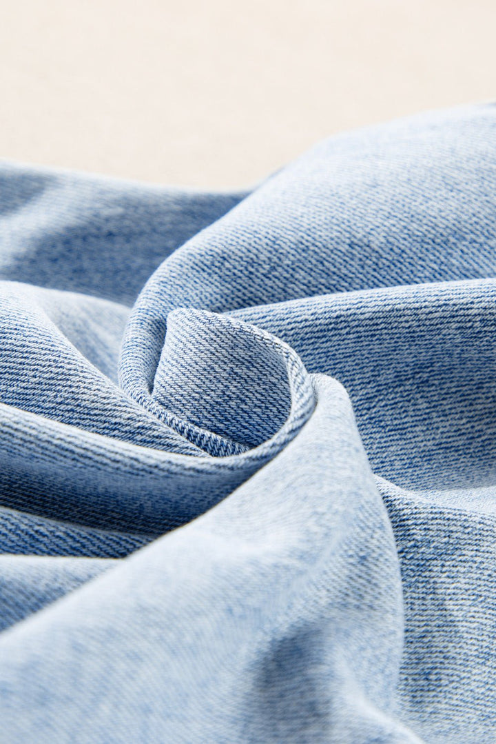 Saige Wash Distressed Straight Jeans - Polendo Design