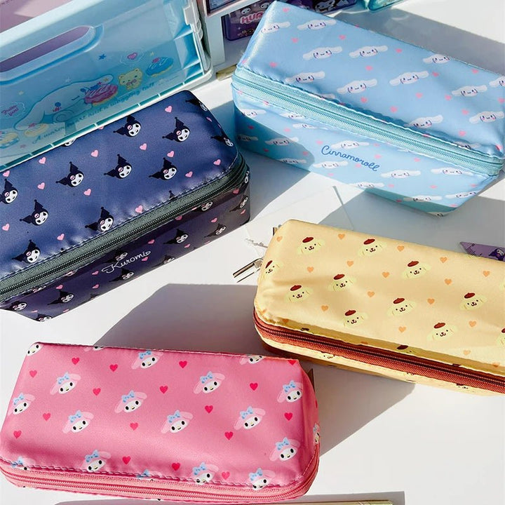 Sanrio Large Pencil Case – Cinnamoroll, Hello Kitty, Kuromi Bag - Polendo Design