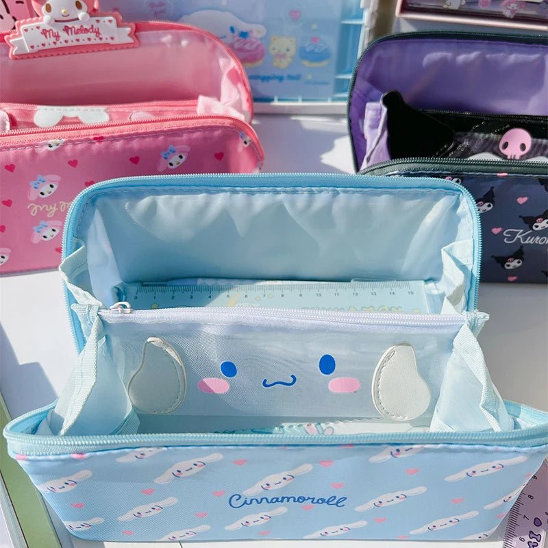 Sanrio Large Pencil Case – Cinnamoroll, Hello Kitty, Kuromi Bag - Polendo Design