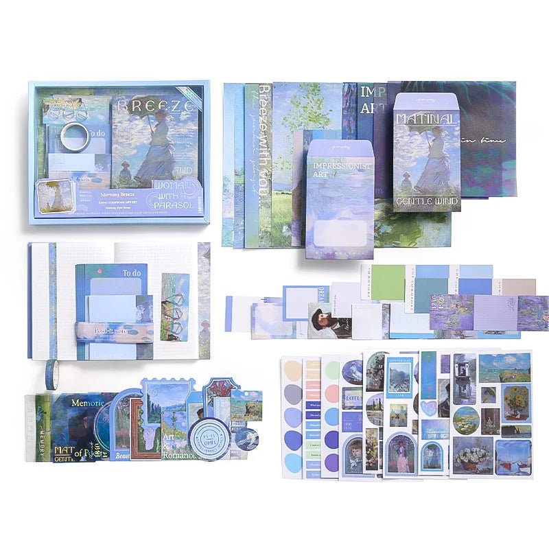 Simno Aesthetic Journaling Kit – Scrapbook Paper, A6 Grid Notebook & DIY Gift - Polendo Design