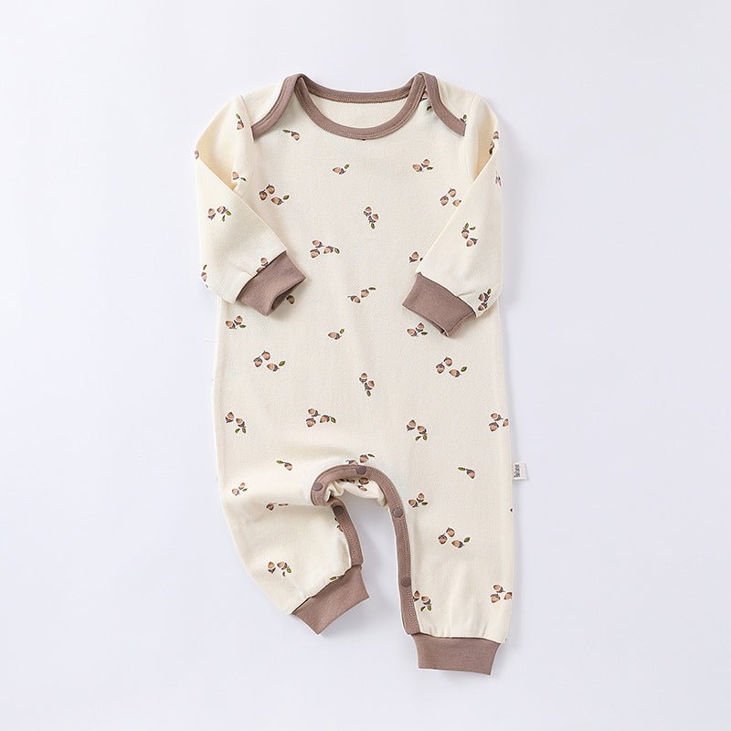 Spring Arrival Hazelnut Print Crew Neck Comfy Rompers - Polendo Design