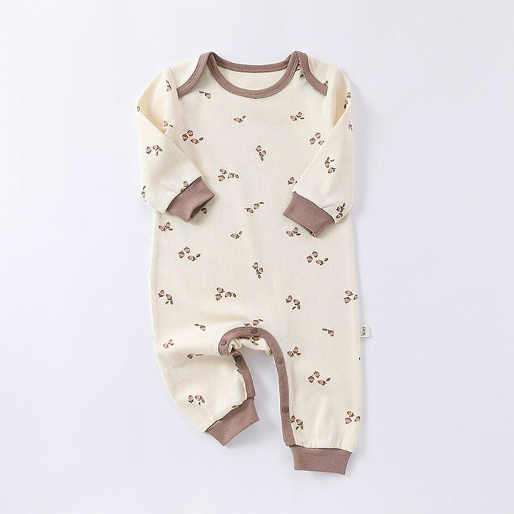 Spring Arrival Hazelnut Print Crew Neck Comfy Rompers - Polendo Design