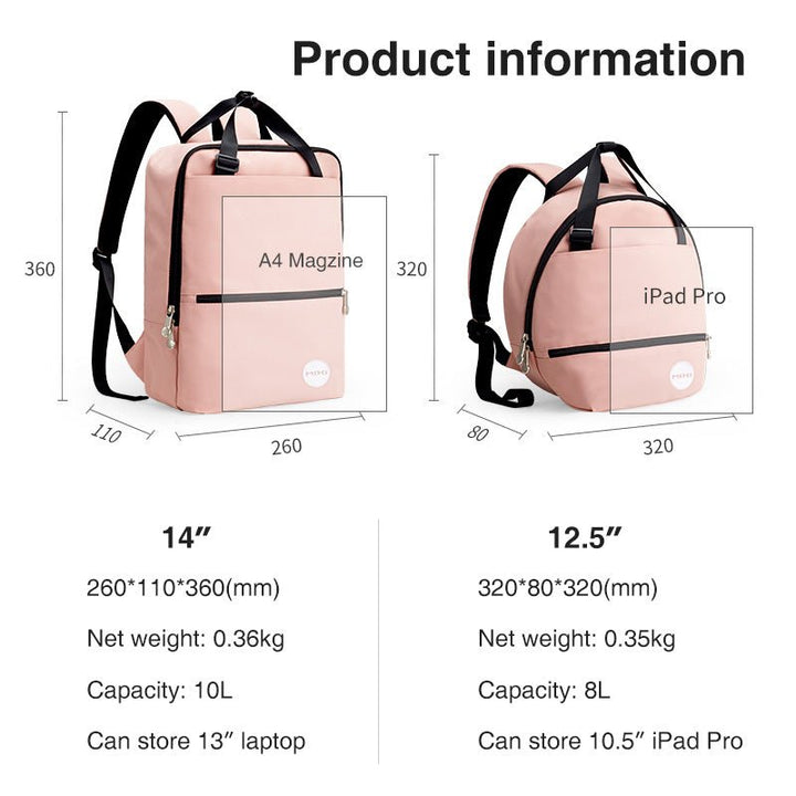 Square Round Pink Backpack Leisure School Travel Bag - Polendo Design