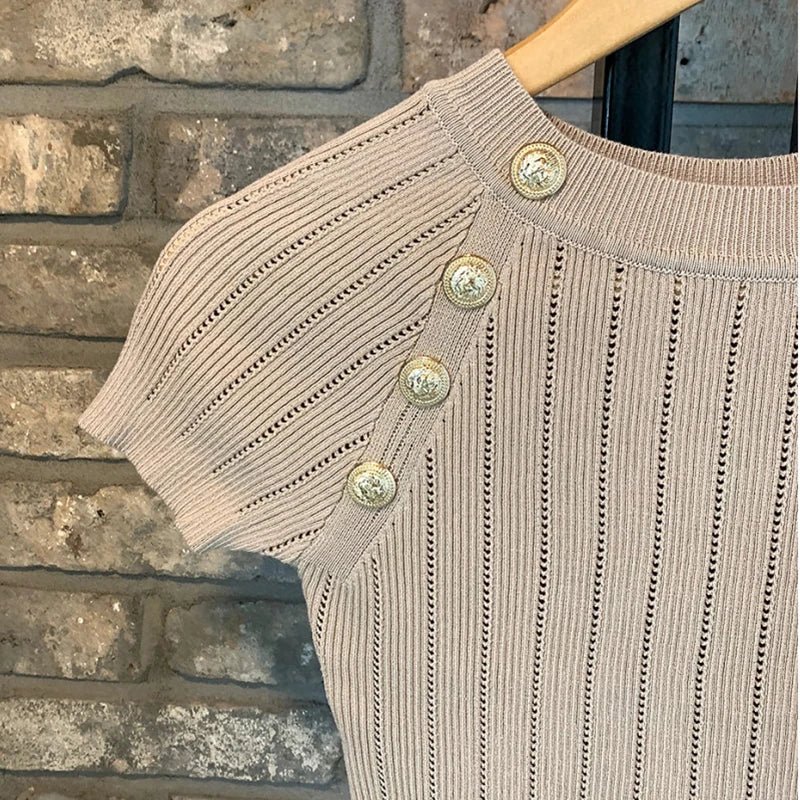 Summer Casual Tops: Knitted Jumper Office Lady Style - Polendo Design