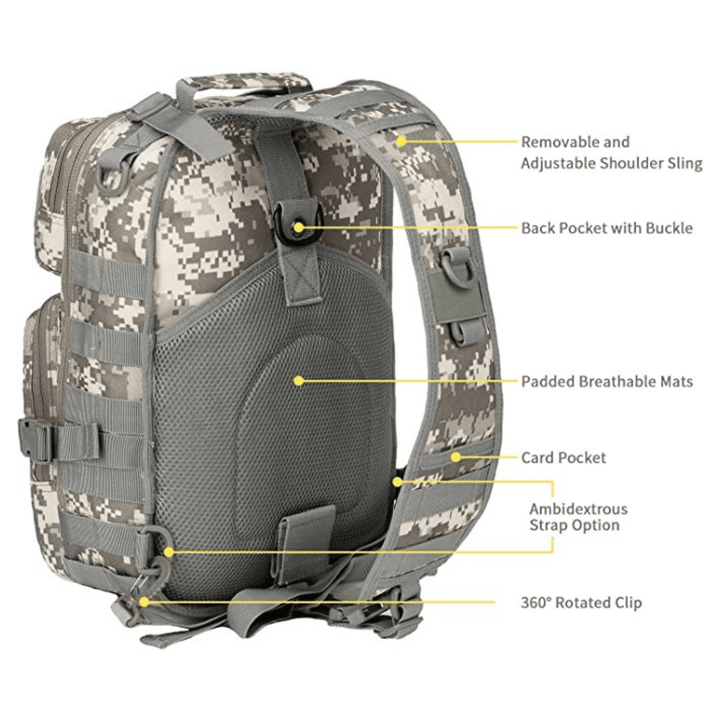 Tactical 15L Sling Backpack with Molle System - Polendo Design