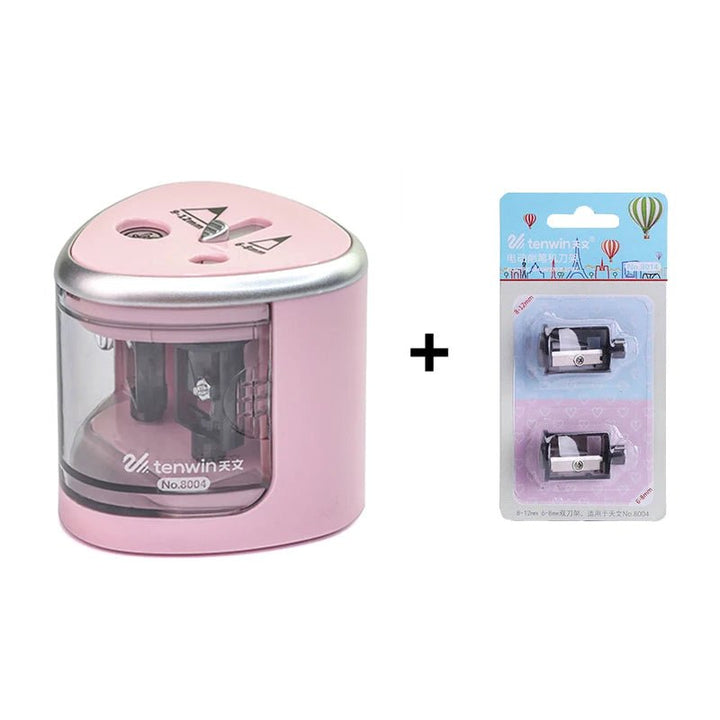 Tenwin Two-Hole Electric Automatic Pencil Sharpener - Polendo Design tenwin two-hole electric automatic pencil sharpener