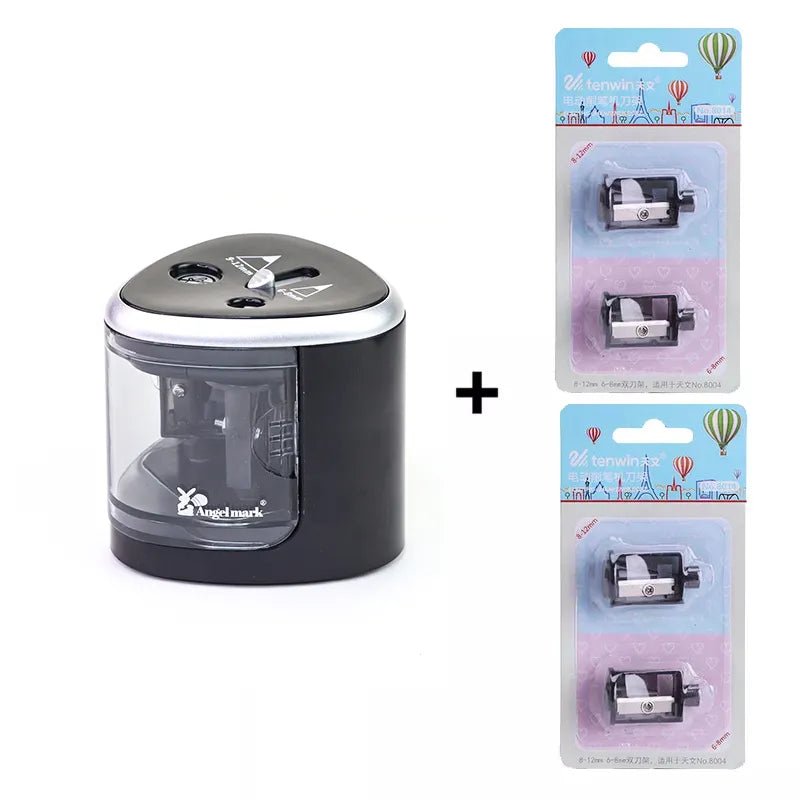 Tenwin Two-Hole Electric Automatic Pencil Sharpener - Polendo Design tenwin two-hole electric automatic pencil sharpener