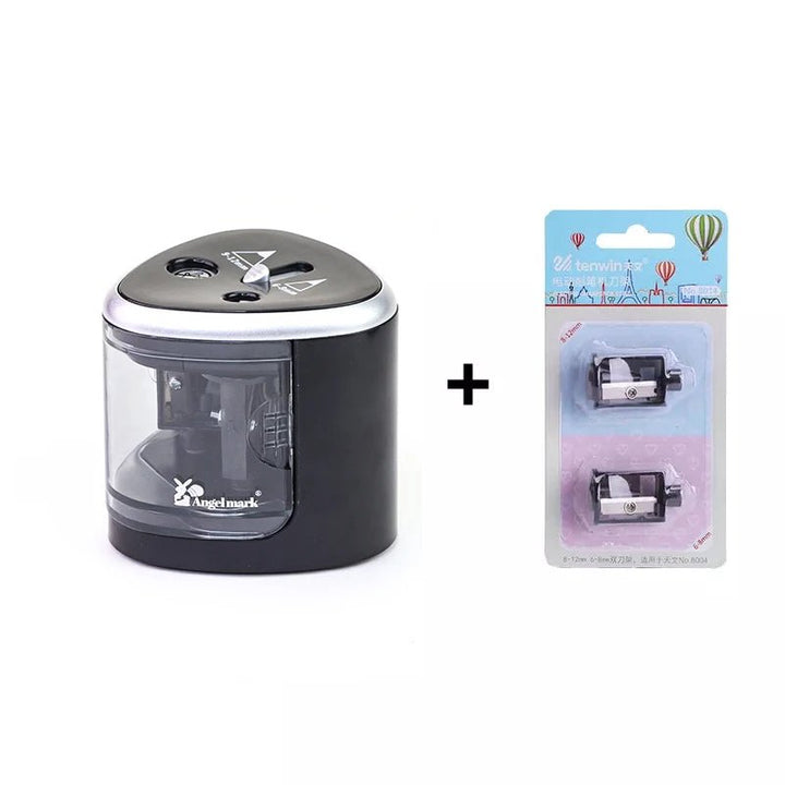 Tenwin Two-Hole Electric Automatic Pencil Sharpener - Polendo Design tenwin two-hole electric automatic pencil sharpener