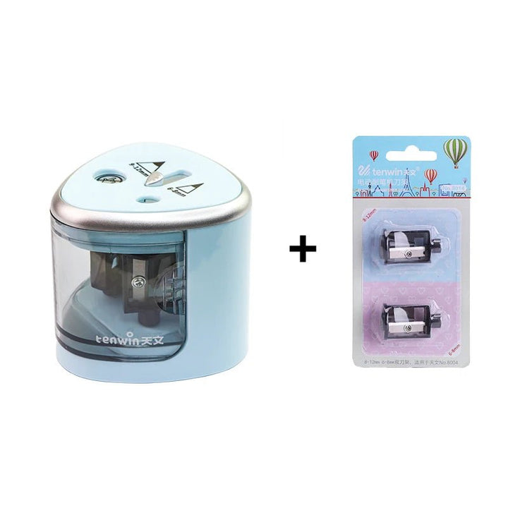Tenwin Two-Hole Electric Automatic Pencil Sharpener - Polendo Design tenwin two-hole electric automatic pencil sharpener