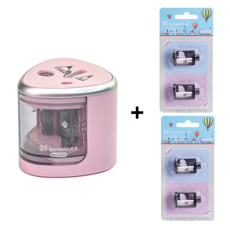 Tenwin Two-Hole Electric Automatic Pencil Sharpener - Polendo Design tenwin two-hole electric automatic pencil sharpener