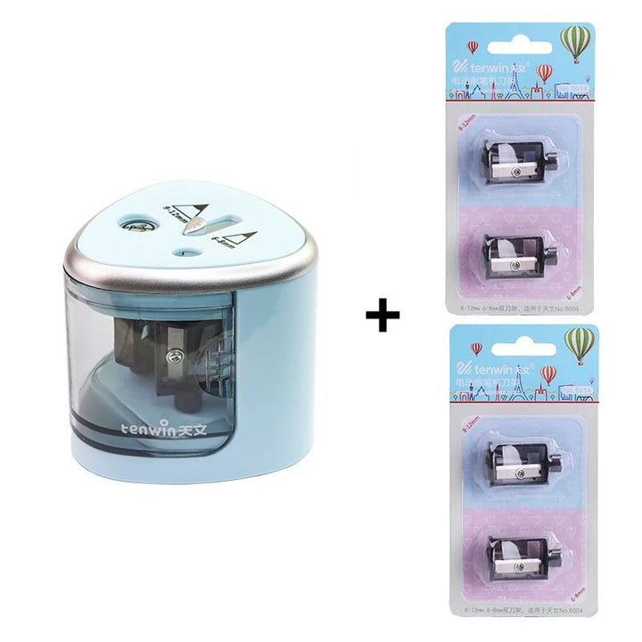 Tenwin Two-Hole Electric Automatic Pencil Sharpener - Polendo Design tenwin two-hole electric automatic pencil sharpener