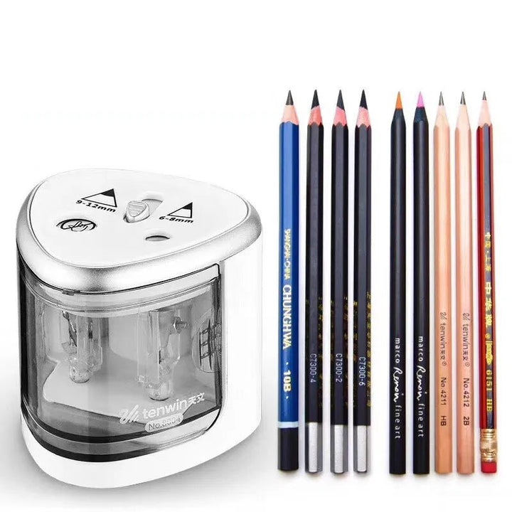 Tenwin Two-Hole Electric Automatic Pencil Sharpener - Polendo Design tenwin two-hole electric automatic pencil sharpener