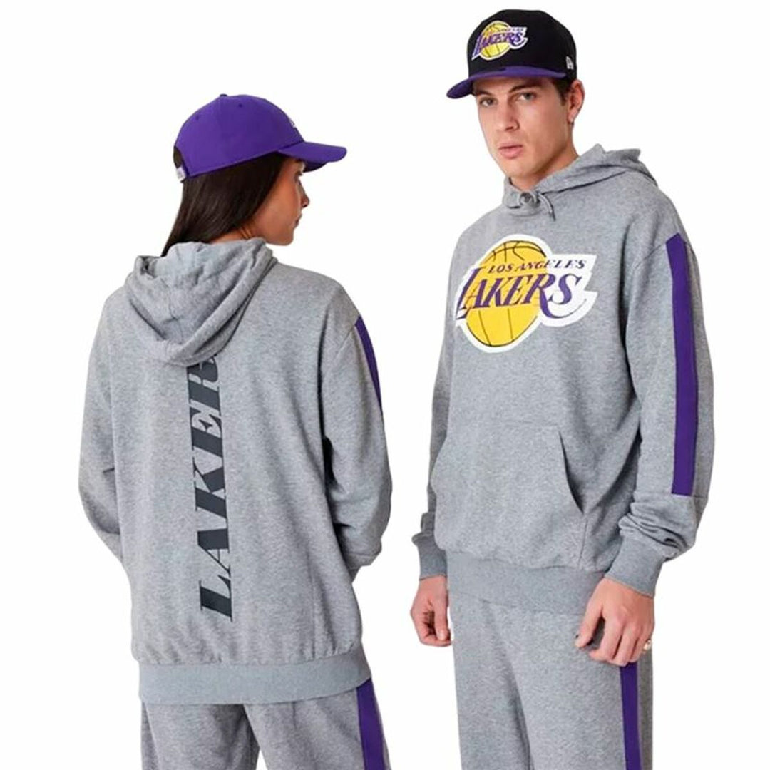 Unisex Hoodie New Era LA Lakers NBA Colour Block Grey - Polendo Design