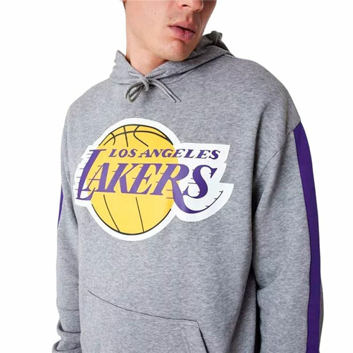 Unisex Hoodie New Era LA Lakers NBA Colour Block Grey - Polendo Design