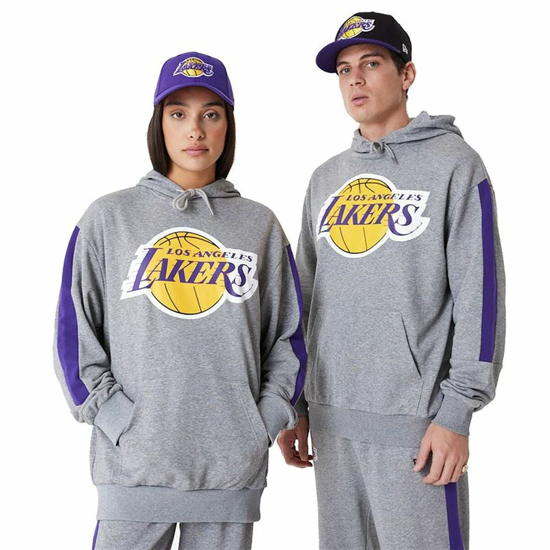 Unisex Hoodie New Era LA Lakers NBA Colour Block Grey - Polendo Design